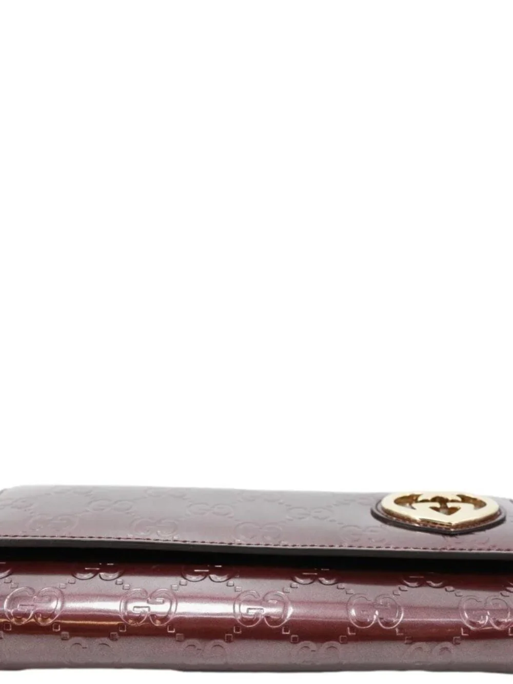Gucci  Signature Lovely Heart GG Leather Continental Wallet Burgundy 245728 - Picture 4 of 8